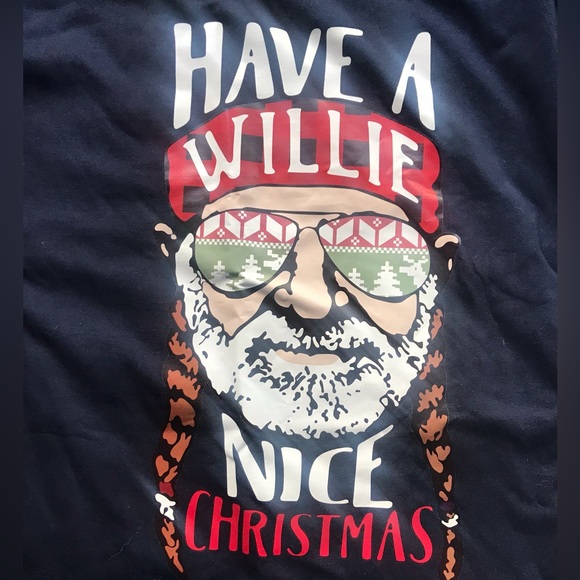 Tops - Have a Willie Nice Christmas Graphic Navy Women's Tee